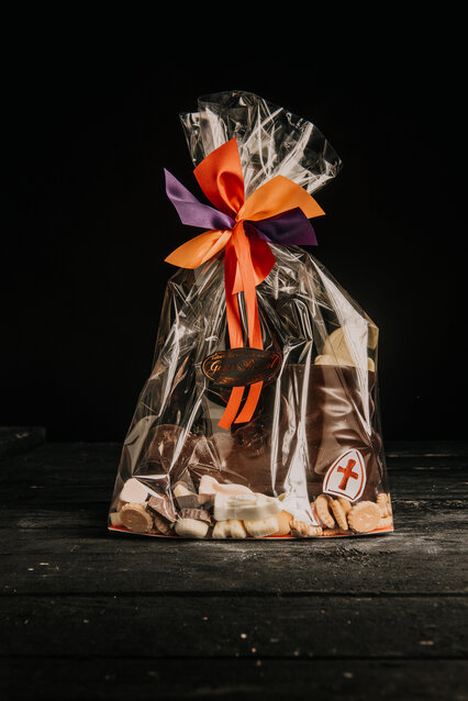 opgevulde schoen pure chocolade